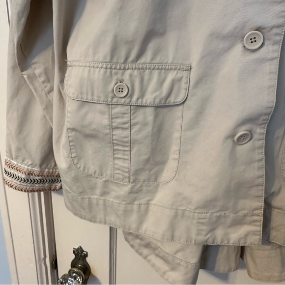 Denim & Co Jacket Khaki Denim with Embroidered Yolk & Cuffs Front Pockets SizeXL - Picture 5 of 9